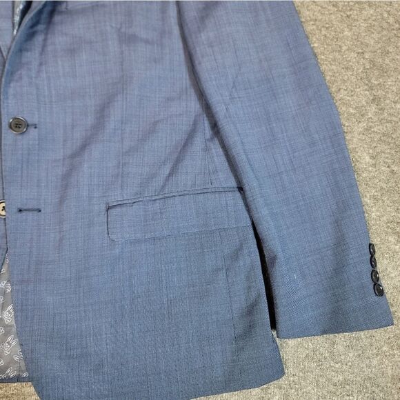 Psycho Bunny Blazer Wool Men Sport Coat 2 Buttons Navy Jacket Sz 44R Modern Fit - Picture 15 of 15